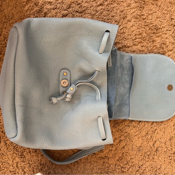 Portland Leather Light Blue Backpack - Picture 4 of 4